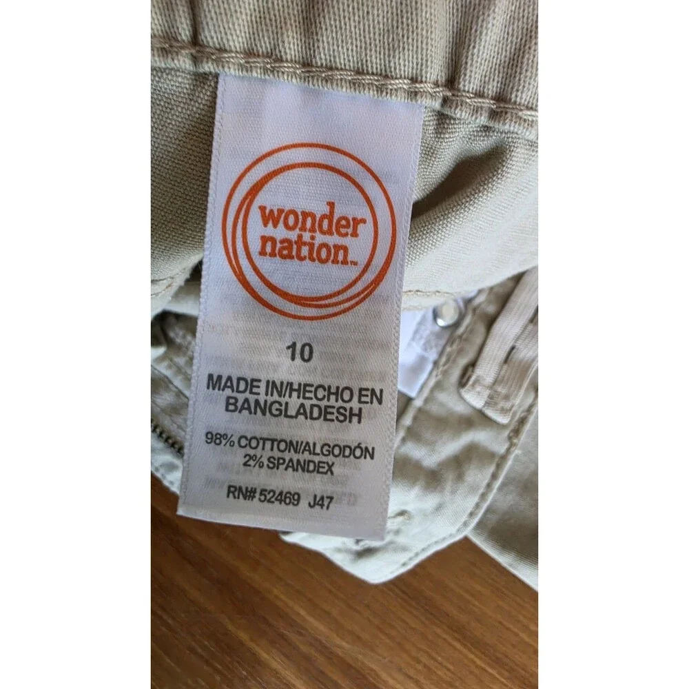 Wonder Nation Girl's Beige Khaki Pants Size 10